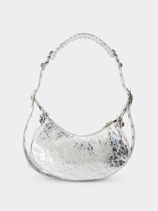 Metallic Le Cagol XS Lambskin Shoulder Bag Silver - BALENCIAGA - BALAAN 4