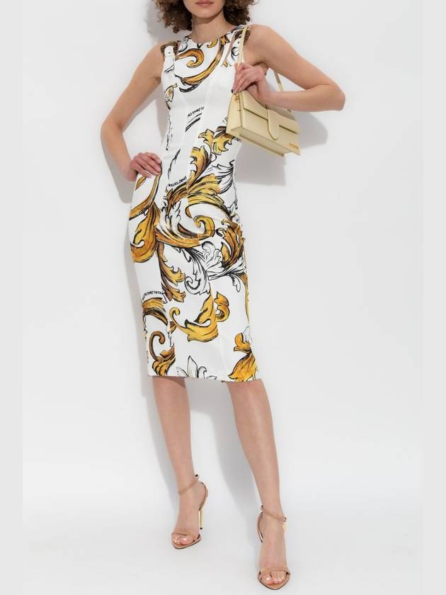 Versace Jeans Couture Dress With Outline Barocco Print, Women's, White - VERSACE - BALAAN 2