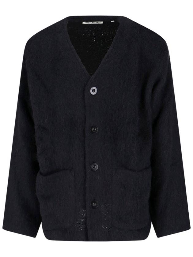 Mohair V-Neck Relaxed Fit Wool Cardigan Black - OUR LEGACY - BALAAN 2