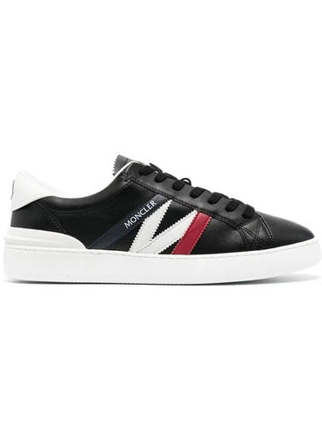 MONACO M Three Stripes Sneakers Black 4M002 90 M3126 P90 - MONCLER - BALAAN 1