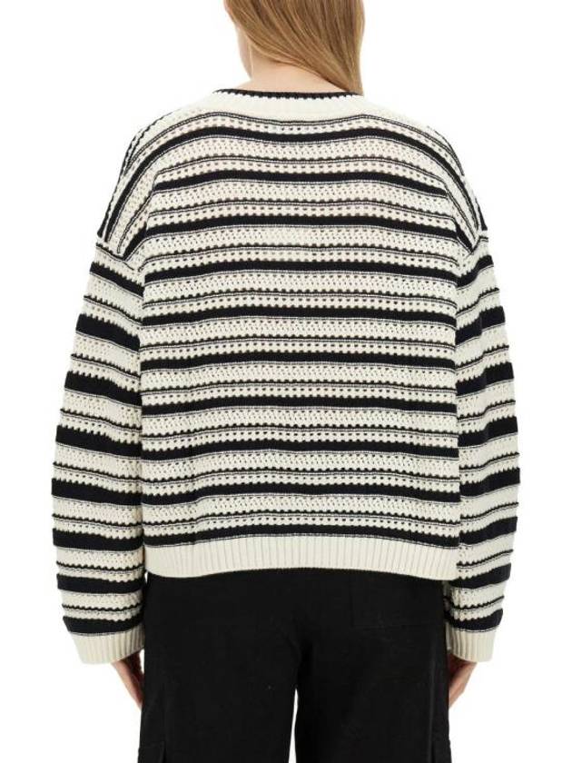 Striped open knit sweater K2239 - GANNI - BALAAN 4