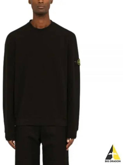 Stretch Cotton Fleece Mock Turtleneck Sweatshirt Black - STONE ISLAND - BALAAN 2