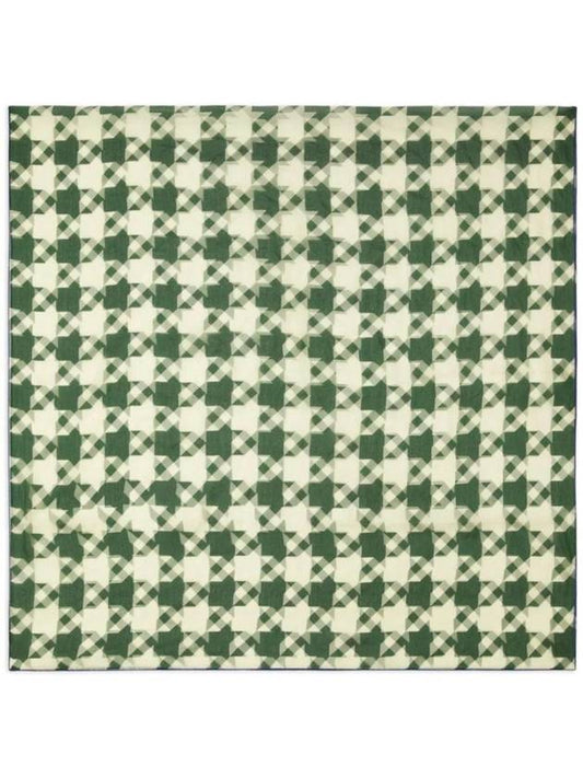 Houndstooth Silk Scarf Green - BURBERRY - BALAAN 1