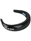 Logo Sequin Hair Band Black - PRADA - 4