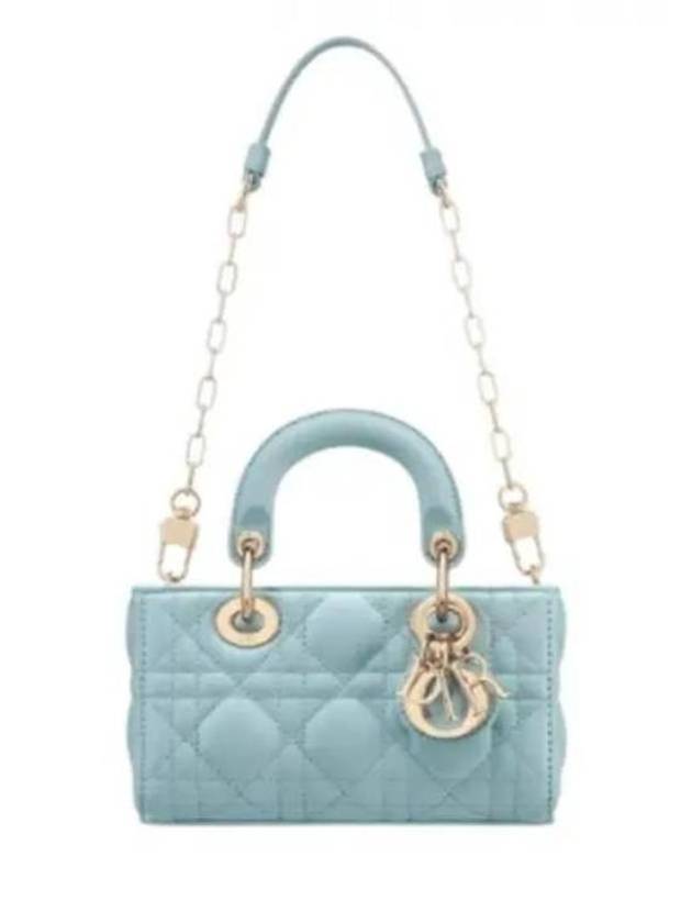 Lady D Joy Cannage Lambskin Micro Tote Bag Blue - DIOR - BALAAN 2