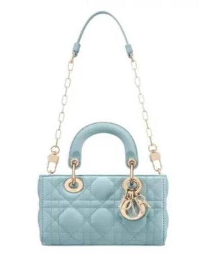 Lady D Joy Cannage Lambskin Micro Tote Bag Blue - DIOR - BALAAN 2