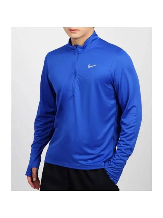 Men's Dry Fit Pacer Half Zip Long Sleeves T Shirt Blue - NIKE - BALAAN 1