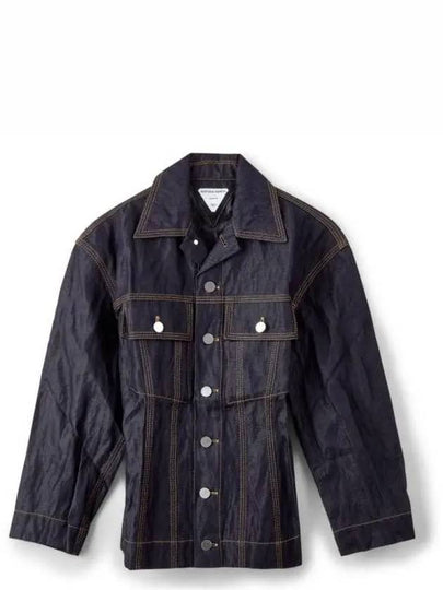 Metallic Denim Jacket Blue - BOTTEGA VENETA - BALAAN 2