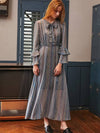 Simone Ruffle Sleeve Long DressBlue - SORRY TOO MUCH LOVE - BALAAN 1