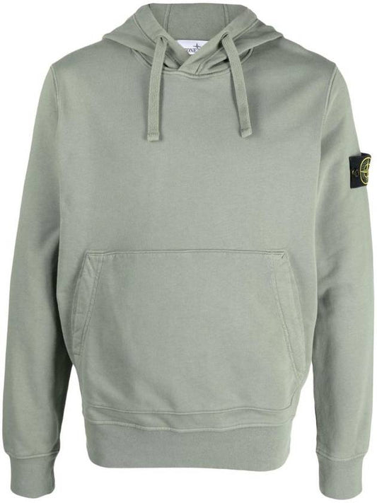 Signature Logo Patch Hoodie Sage Green - STONE ISLAND - BALAAN 1