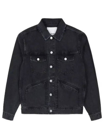 Django Denim Jacket Faded Black Jumper - ISABEL MARANT - BALAAN 1