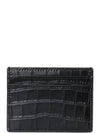 Classic Logo Crocodile Card Wallet Black - SAINT LAURENT - BALAAN 4