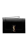 Cassandre Logo Flap Clutch Bag Black - SAINT LAURENT - BALAAN 1