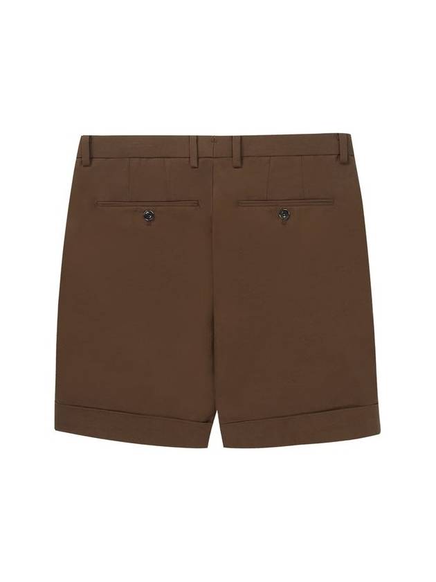 Two Tuck Tapered Bermuda Shorts Brown - SOLEW - BALAAN 3