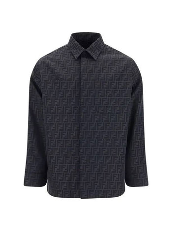 Men's FF Long Sleeve Shirt Black - FENDI - BALAAN 1