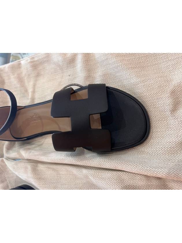 Santorini Sandal Calfskin & Noir - HERMES - BALAAN 4