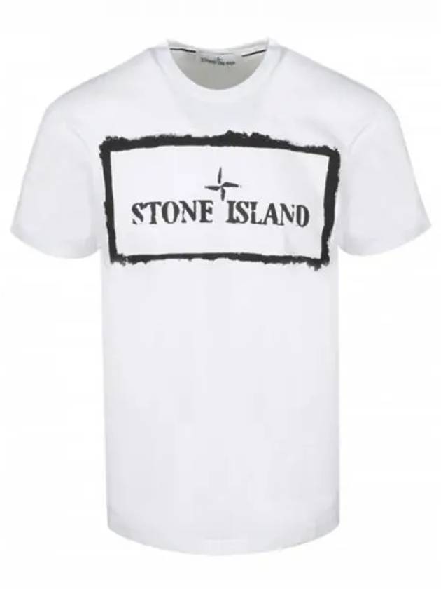 Stencil One Logo Short Sleeve T-Shirt White - STONE ISLAND - BALAAN 2