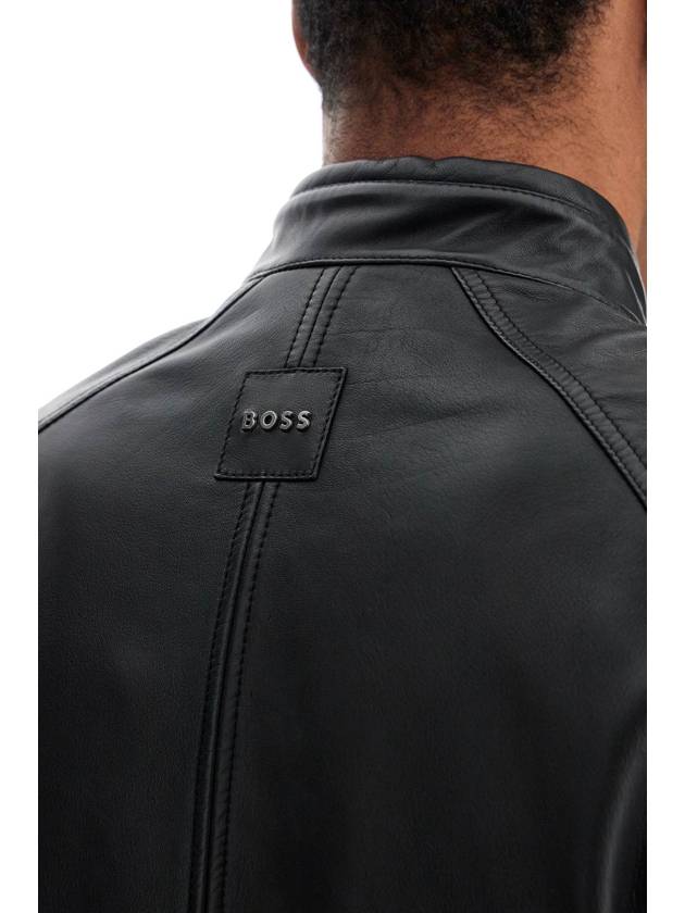 Regular fit leather jacket black - HUGO BOSS - BALAAN 5