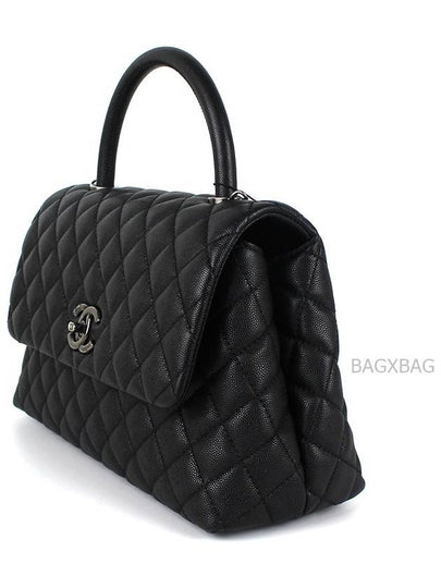 CH Caviar Coco Handle Large Black Silver CH42BG043 - CHANEL - BALAAN 2