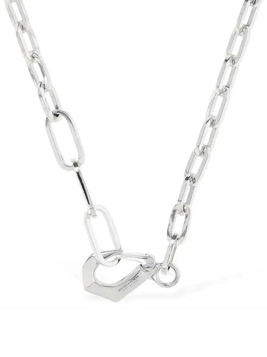 Bottega Veneta sterling silvertone pendant clasp closure necklace - BOTTEGA VENETA - BALAAN 1