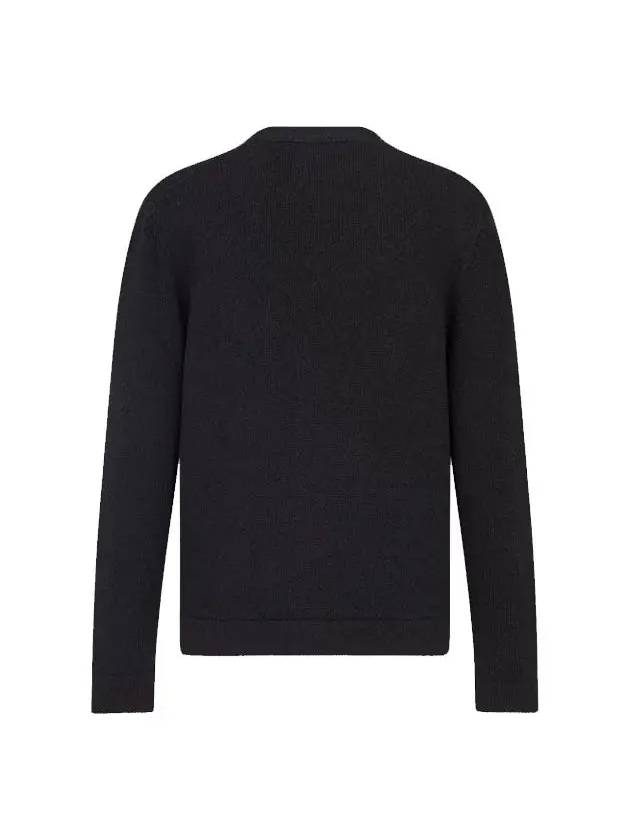 Embroidered Logo Cashmere Cardigan Black - DIOR - BALAAN 4