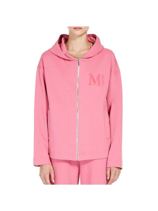 Vera Logo Hooded Zip Jacket Pink - S MAX MARA - BALAAN 1