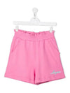 Kids Logo Ruffle Shorts Pink MS026835 042 - MSGM - BALAAN 2