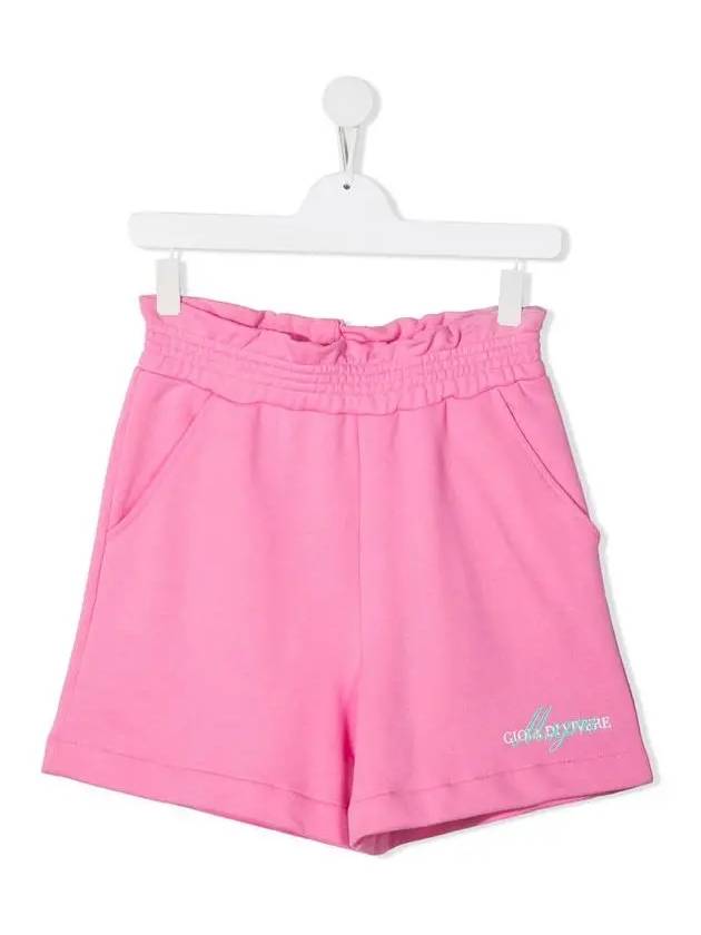 Kids Logo Ruffle Shorts Pink MS026835 042 - MSGM - BALAAN 2