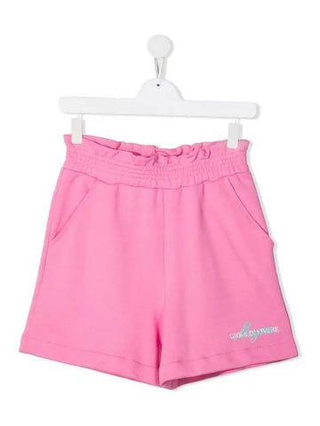 Kids Women s Logo Ruffle Shorts Pink MS026835 042 - MSGM - BALAAN 1