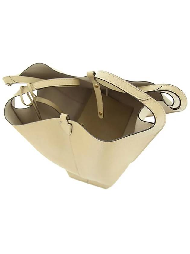 T Timeless Leather Medium Shopping Tote Bag Beige - TOD'S - BALAAN 5