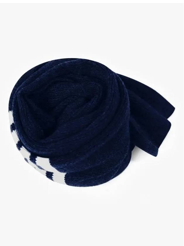 Striped Cashmere Muffler Navy - THOM BROWNE - BALAAN 4