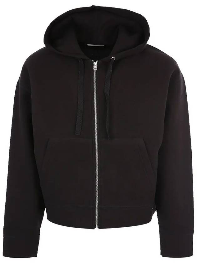 Wool Viscose Zip-Up Hoodie Black - AMI - BALAAN 3