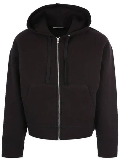 Wool Viscose Zip-Up Hoodie Black - AMI - BALAAN 2