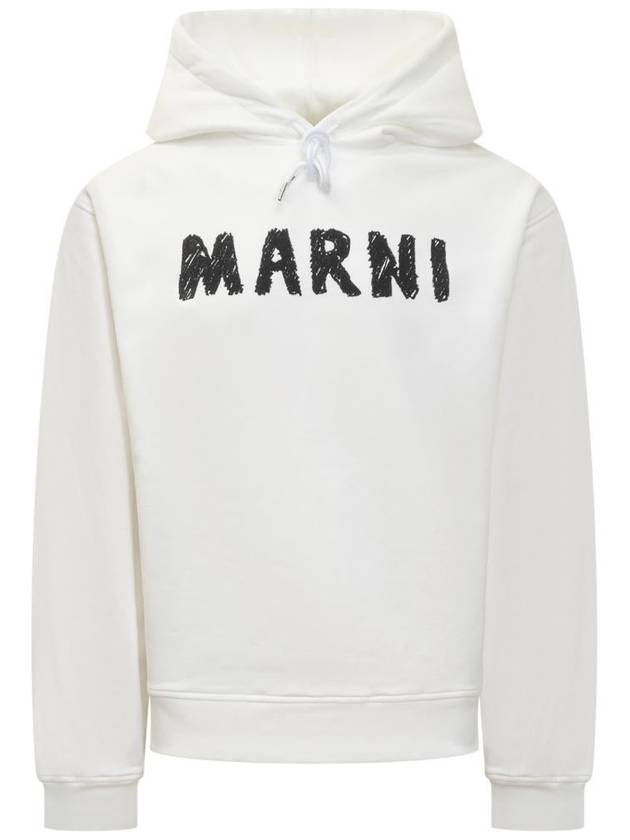 Scribble Logo Hoodie White - MARNI - BALAAN 2