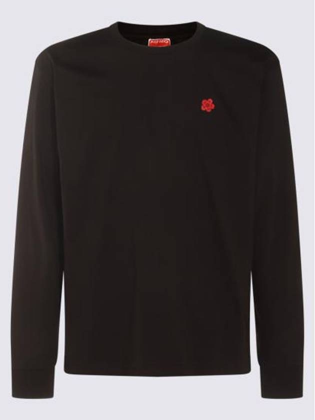 Boke Flower Embroidery Cotton Long Sleeve T-Shirt Black - KENZO - BALAAN 2