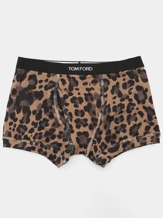 Men's Logo Leopard Briefs Light Brown - TOM FORD - BALAAN 3