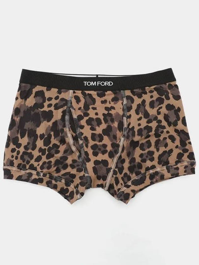 Men's Logo Leopard Briefs Light Brown - TOM FORD - BALAAN 2