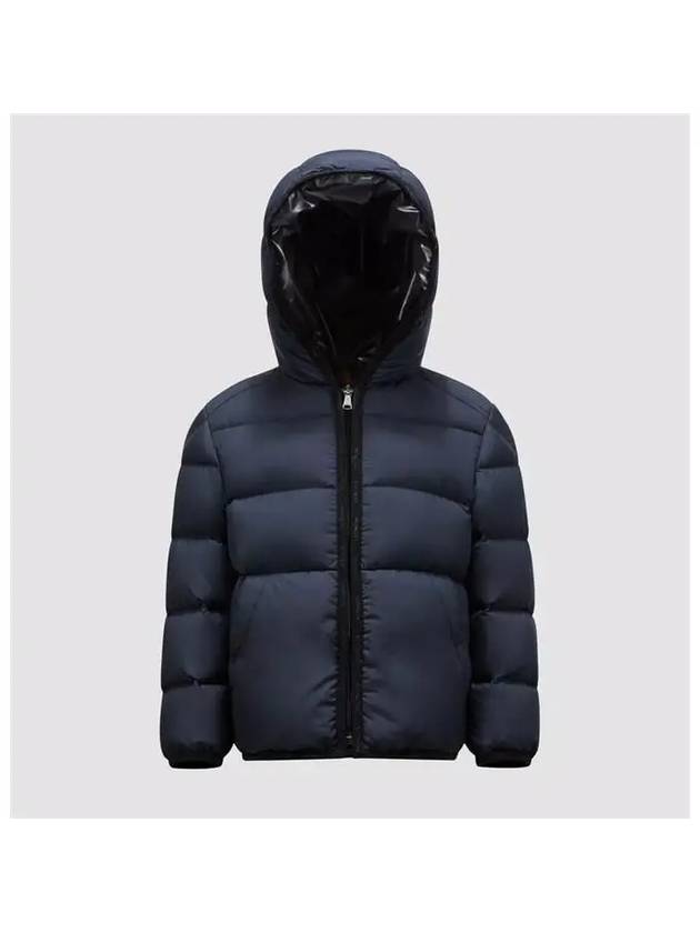 Moncler Junior 12 14 MATTAN logo hooded down jacket navy - MONCLER - BALAAN 4