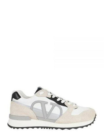 V Logo Face Low Top Sneakers Beige - VALENTINO - BALAAN 2