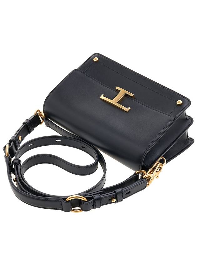 Timeless T Logo Small Satchel Shoulder Bag Black - TOD'S - BALAAN 5