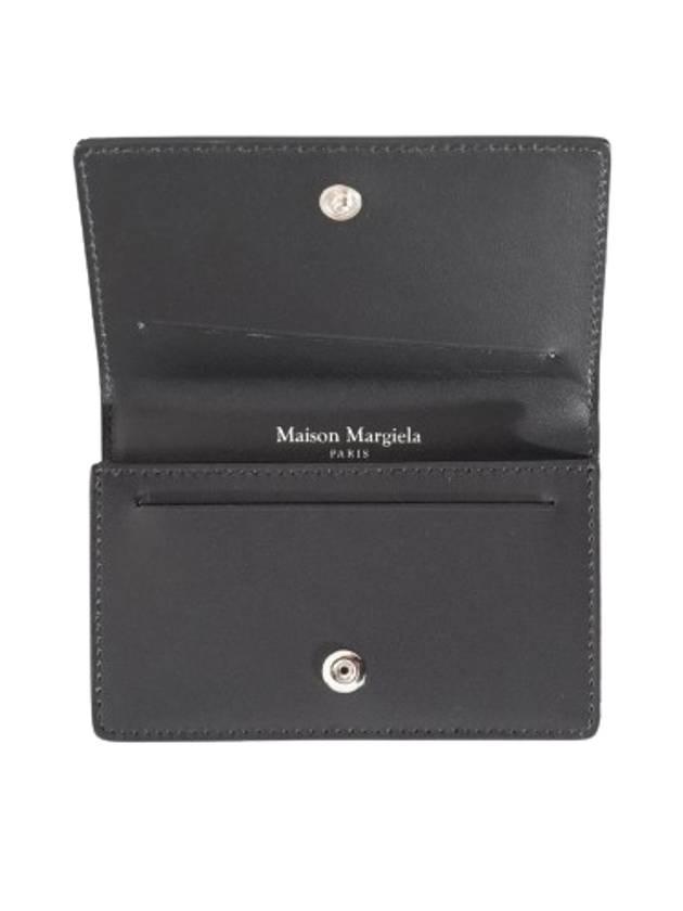 Stitched Leather Card Wallet Black - MAISON MARGIELA - BALAAN 3