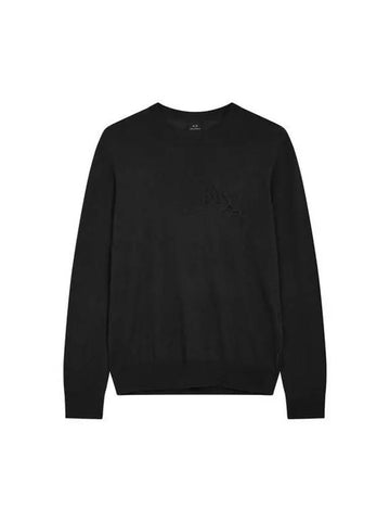 Men s embossed logo point knit black 271709 - ARMANI EXCHANGE - BALAAN 1