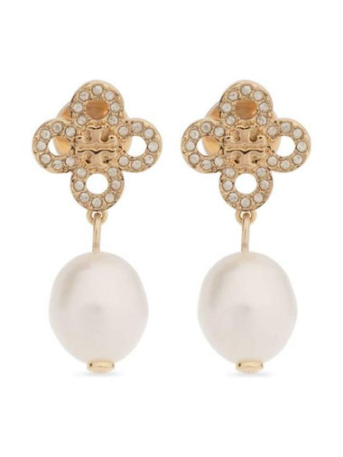 Kira Clover Pearl Drop Earrings Gold - TORY BURCH - BALAAN 1