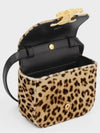 Mini Claude Leopard Print Velvet Cross Bag - CELINE - BALAAN 7