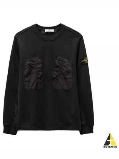 Cotton Fleece Crewneck Sweatshirt Black - STONE ISLAND - BALAAN 2