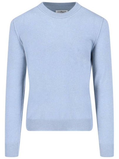 Crew Neck Cashmere Knit Top Pale Blue - MAISON MARGIELA - BALAAN 2