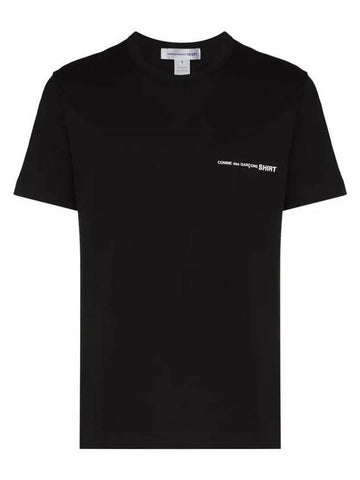 Basic Logo Print Crew Neck Short Sleeve T-Shirt Black - COMME DES GARCONS - BALAAN 1