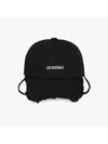 La Casquette Artichaut Fringe Metal Logo Ball Cap Black - JACQUEMUS - BALAAN 3