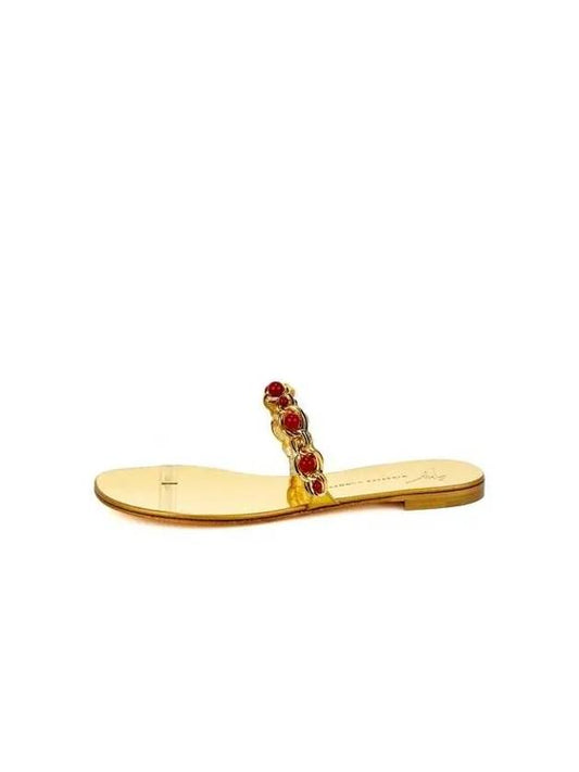 WOMEN ROCK Ball Strap Toe Ring Sandals Gold 271920 - GIUSEPPE ZANOTTI - BALAAN 1