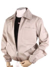 Heart Logo Zip-up Jacket Light Beige - AMI - BALAAN 2